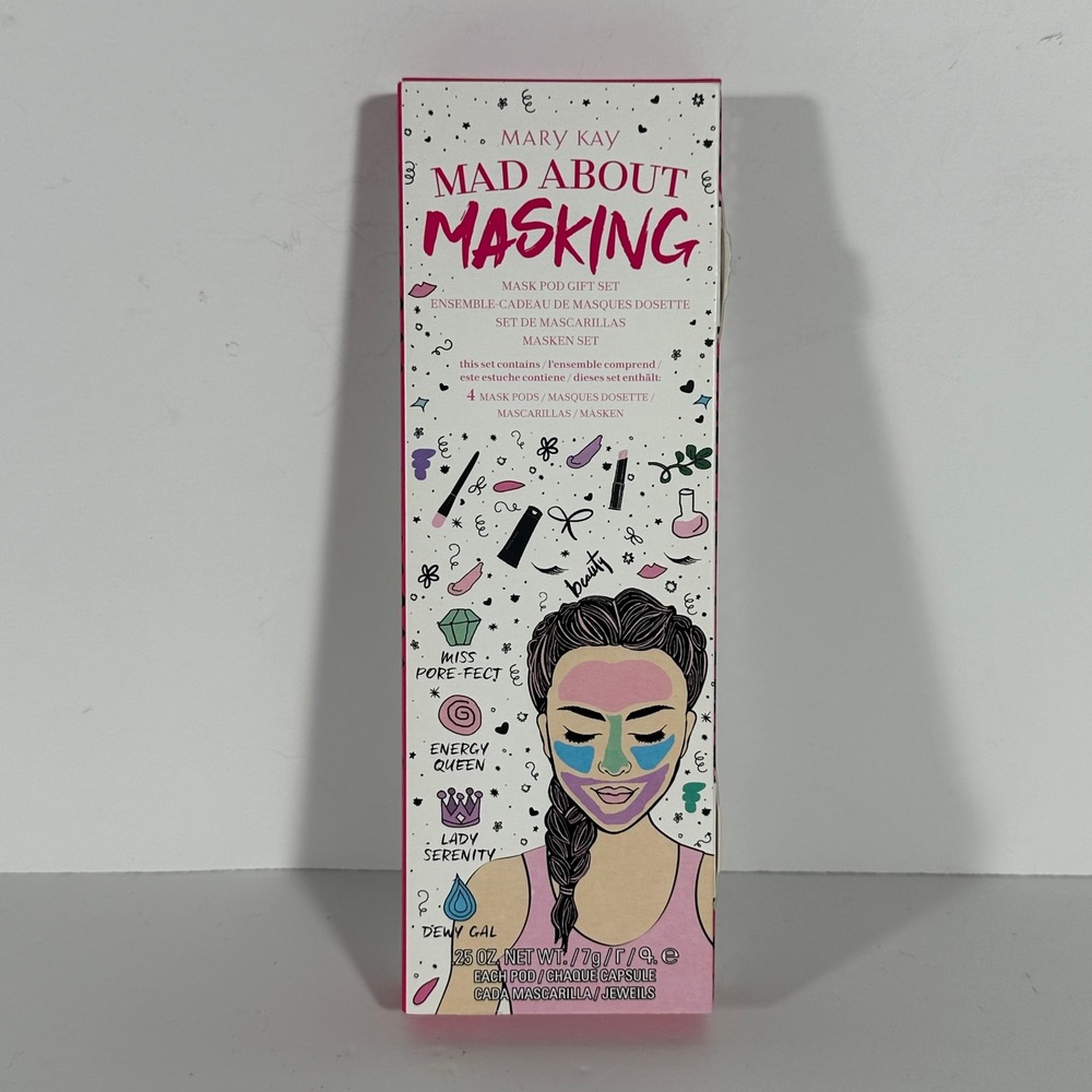 Mary Kay Mad About Masking Mask Pod Gift Set 4 Single Use Facial Masks New